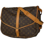 Louis Vuitton Saumur 35 Crossbody Shoulder Bag Monogram Brown