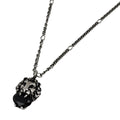 Gucci Lion Head Necklace Crystal Metal Silver