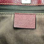 Gucci Tote GG Pattern Beige Dark Brown Bordeaux Leather — view 9