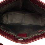 Gucci Tote GG Pattern Beige Dark Brown Bordeaux Leather — view 7