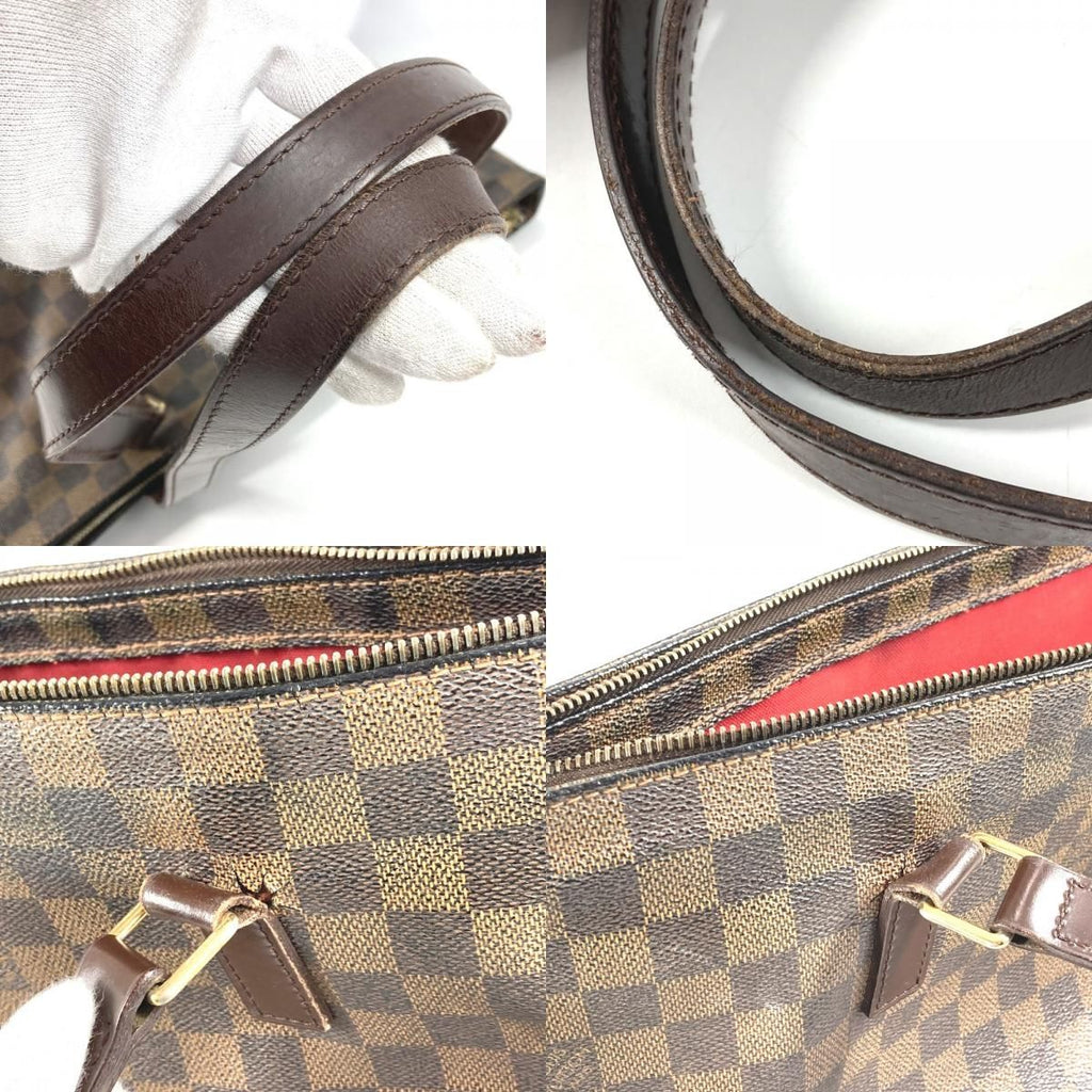 Louis Vuitton Shoulder Bag Cabas Mezzo Damier Canvas Ebene Brown — view 9