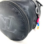 Louis Vuitton Shoulder Bag Expansion Double Polochon Leather Nylon Black — view 4