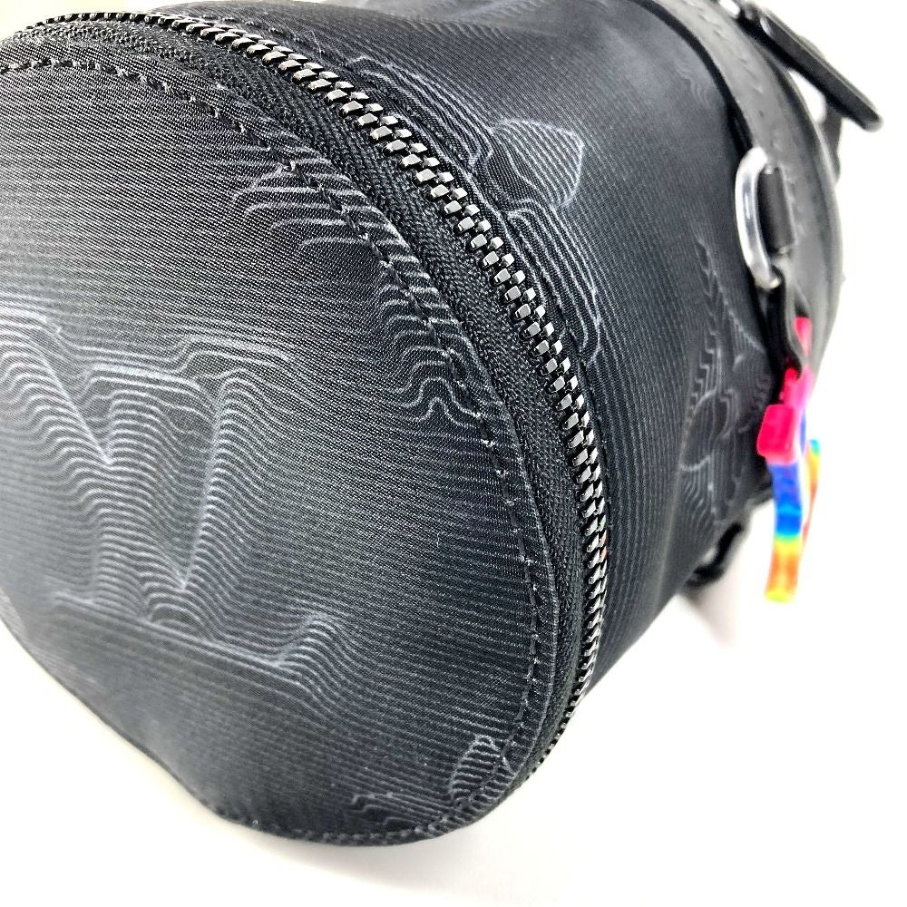 Louis Vuitton Shoulder Bag Expansion Double Polochon Leather Nylon Black — view 4