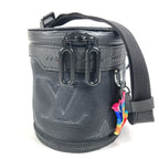 Louis Vuitton Shoulder Bag Expansion Double Polochon Leather Nylon Black