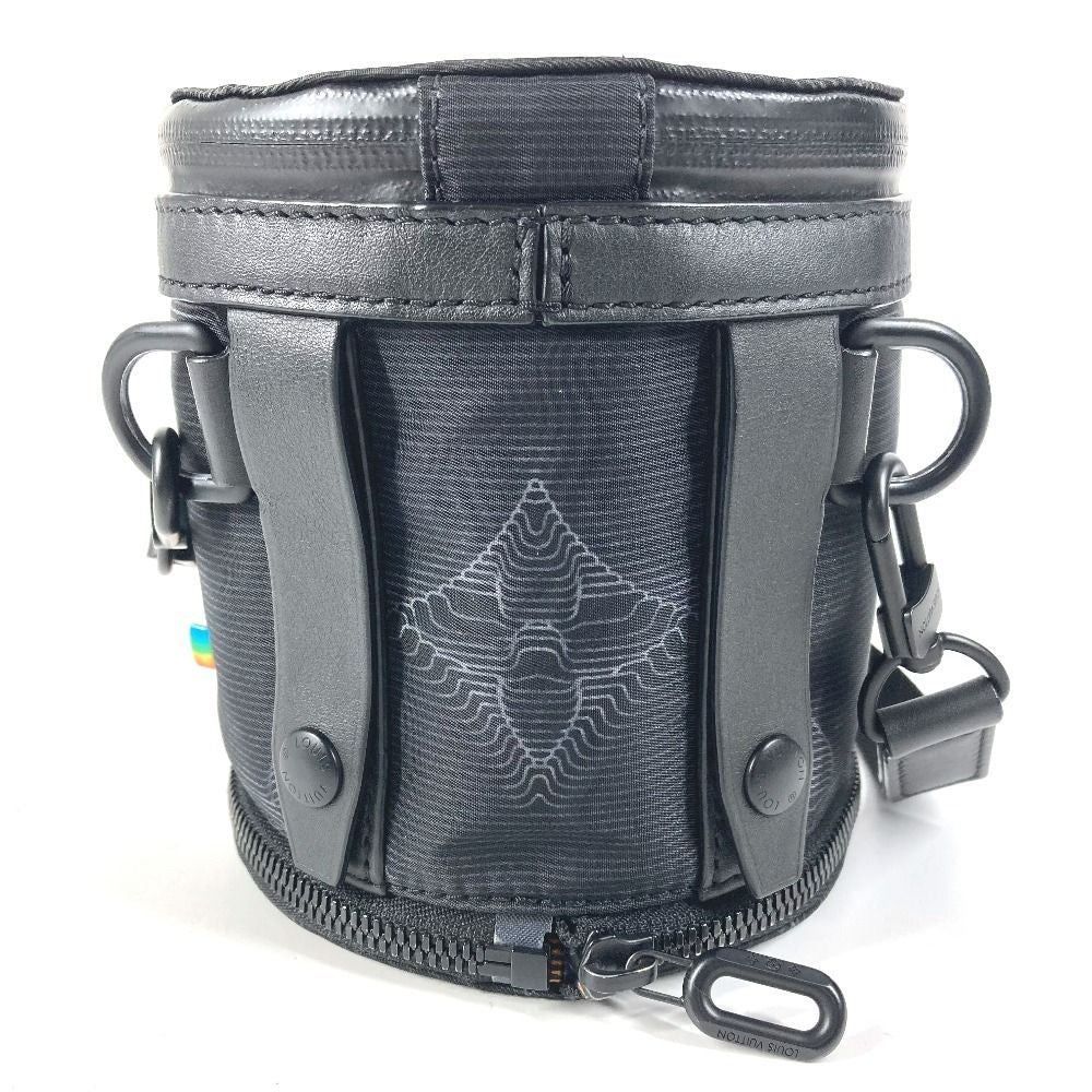 Louis Vuitton Shoulder Bag Expansion Double Polochon Leather Nylon Black — view 2