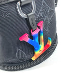 Louis Vuitton Shoulder Bag Expansion Double Polochon Leather Nylon Black — view 7