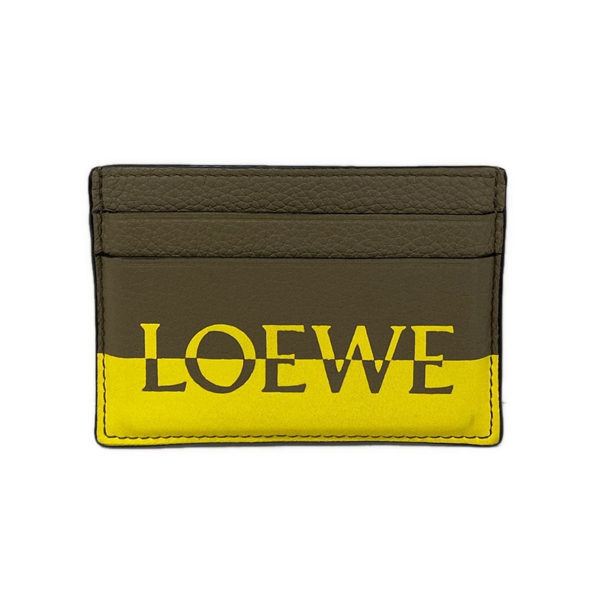 Loewe Card Case Brown Yellow Leather