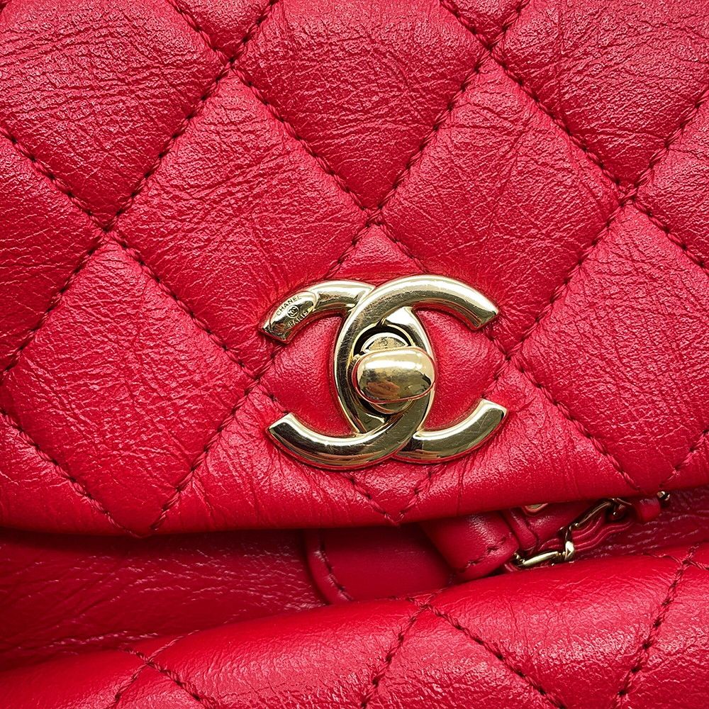 Chanel Quilted CC Logo Leather Backpack — view 8