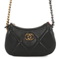 Chanel Chain Shoulder Bag 19 Quilted Small Hobo Lambskin Black