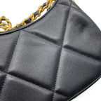 Chanel Chain Shoulder Bag 19 Quilted Small Hobo Lambskin Black — view 7