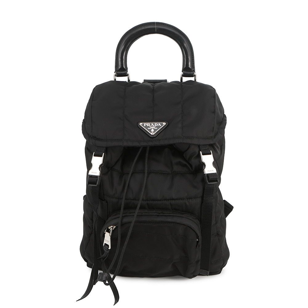 Prada Quilted Backpack Nylon Sac Black