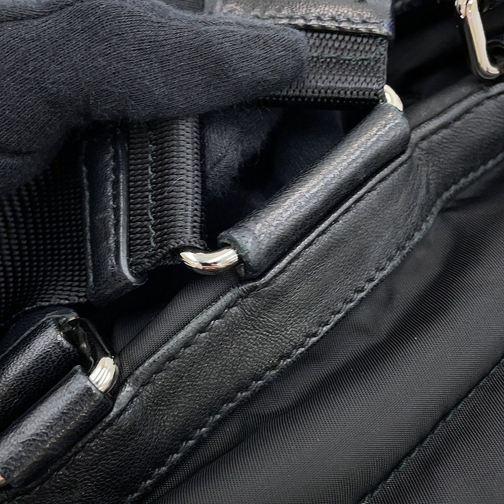 Prada Quilted Backpack Nylon Sac Black — view 8