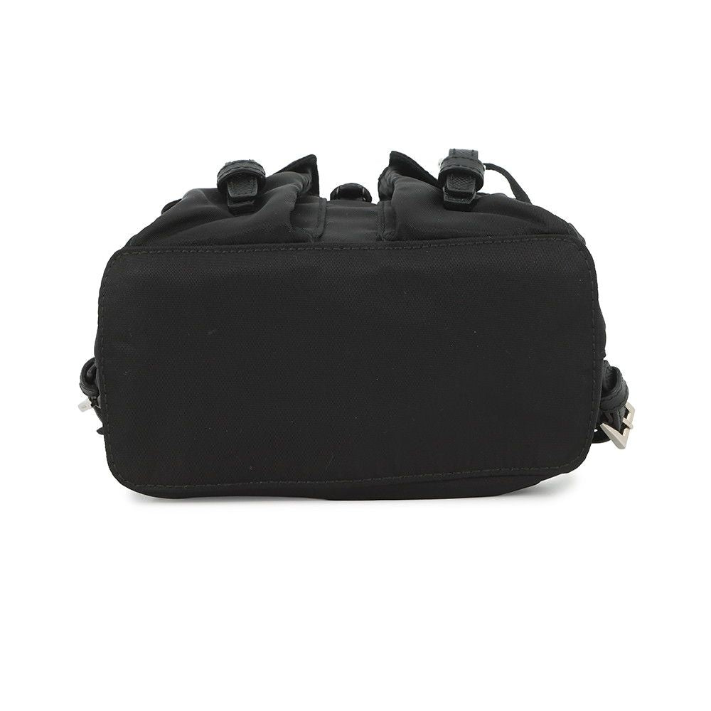 Prada Chain Shoulder Bag Triangle Logo Mini Backpack Black — view 3