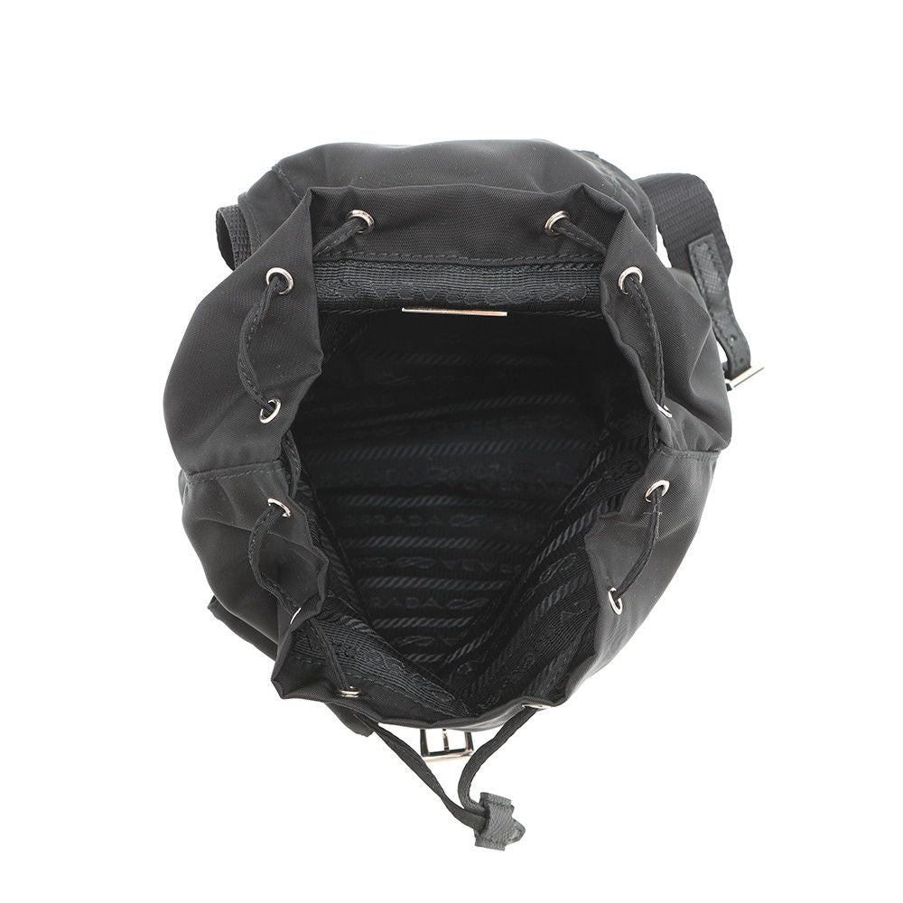Prada Chain Shoulder Bag Triangle Logo Mini Backpack Black — view 5