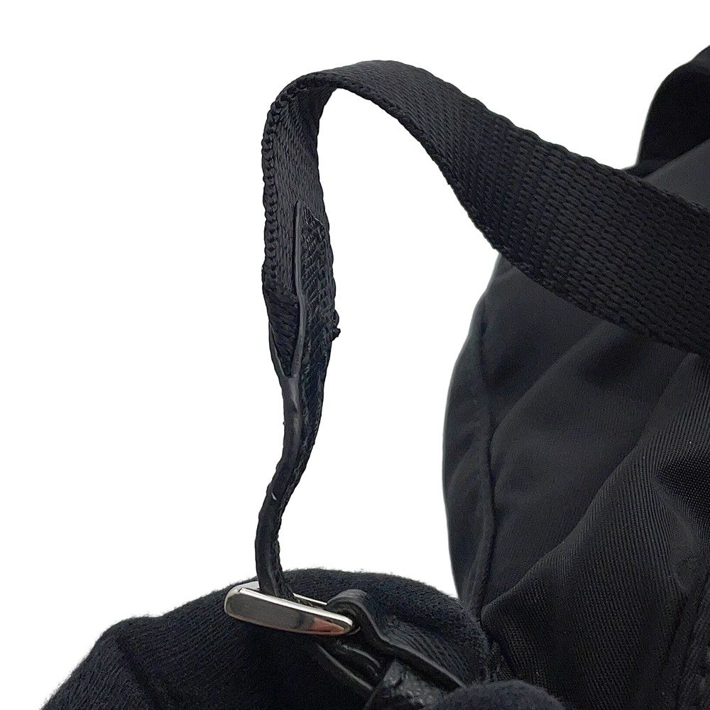 Prada Chain Shoulder Bag Triangle Logo Mini Backpack Black — view 8