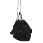 Prada Chain Shoulder Bag Triangle Logo Mini Backpack Black — view 2