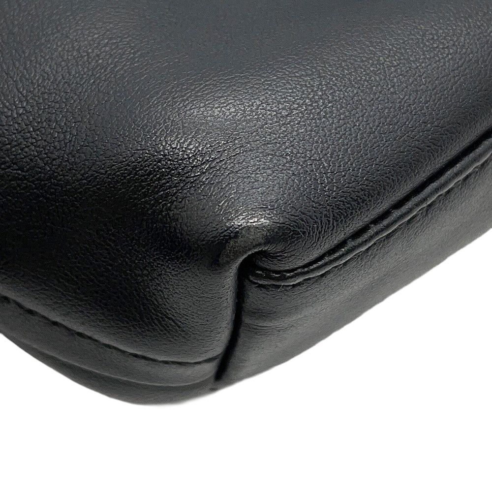 Prada Shoulder Bag Triangle Logo Leather Black — view 6