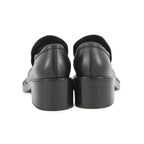 Chanel Loafers CC Logo Leather 37.5 Shoes Black — view 3