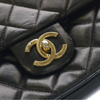 Chanel Quilted Shoulder Bag Black Lambskin Bag Gold Slide Adjuster Star — view 5