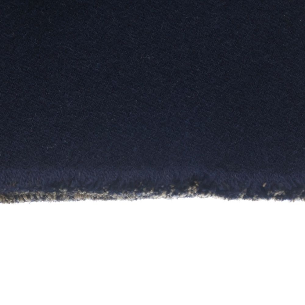 Gucci GG Pattern Reversible Wool Scarf Navy Brown — view 3