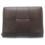 Bottega Veneta Cassette Zip Around Leather Maxi Intrecciato Compact Wallet