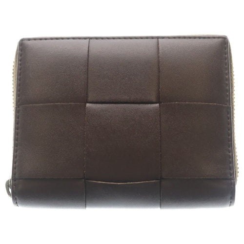Bottega Veneta Cassette Zip Around Leather Maxi Intrecciato Compact Wallet