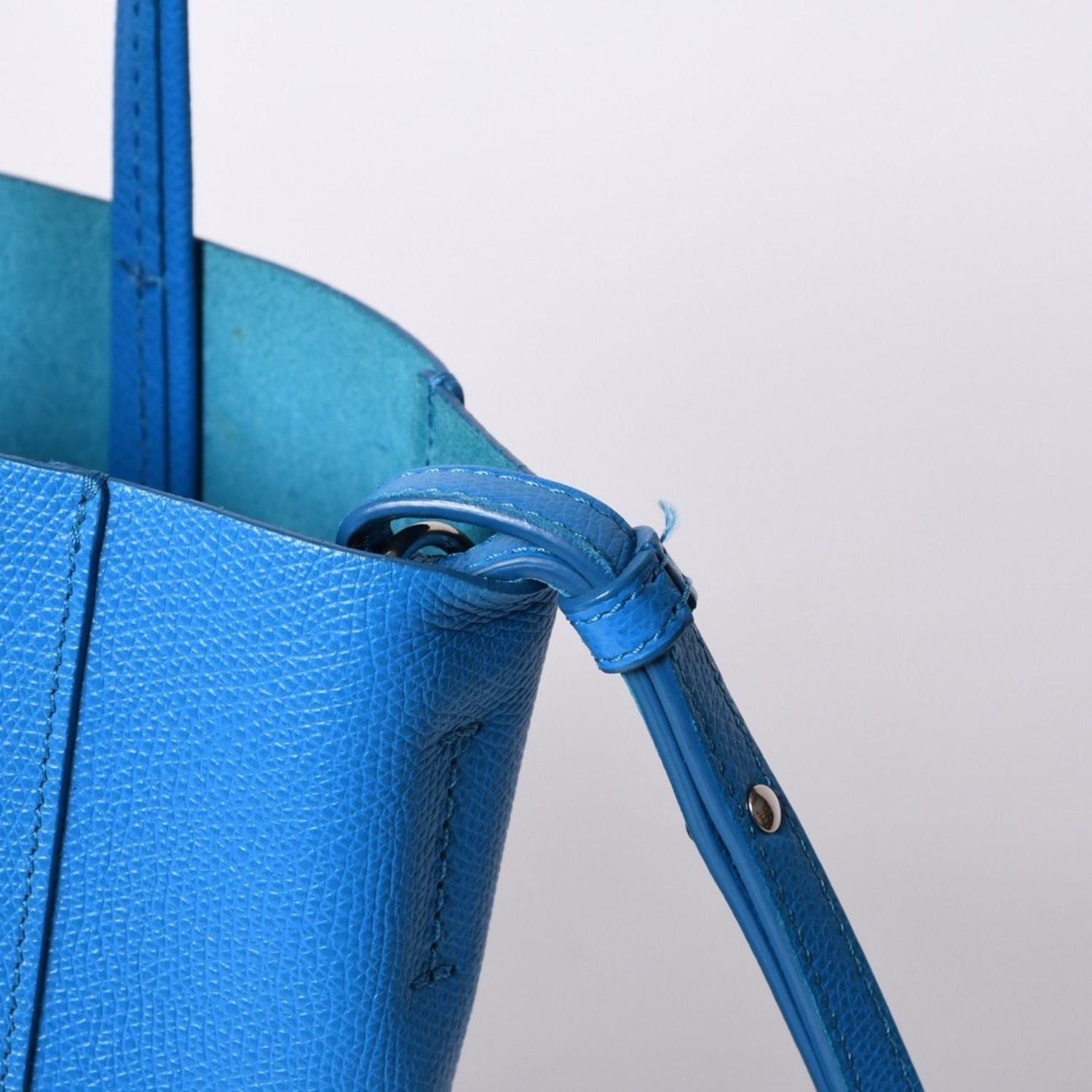 Celine Tote Bag 2-Way Small Vertical Leather Blue Khaki — view 5
