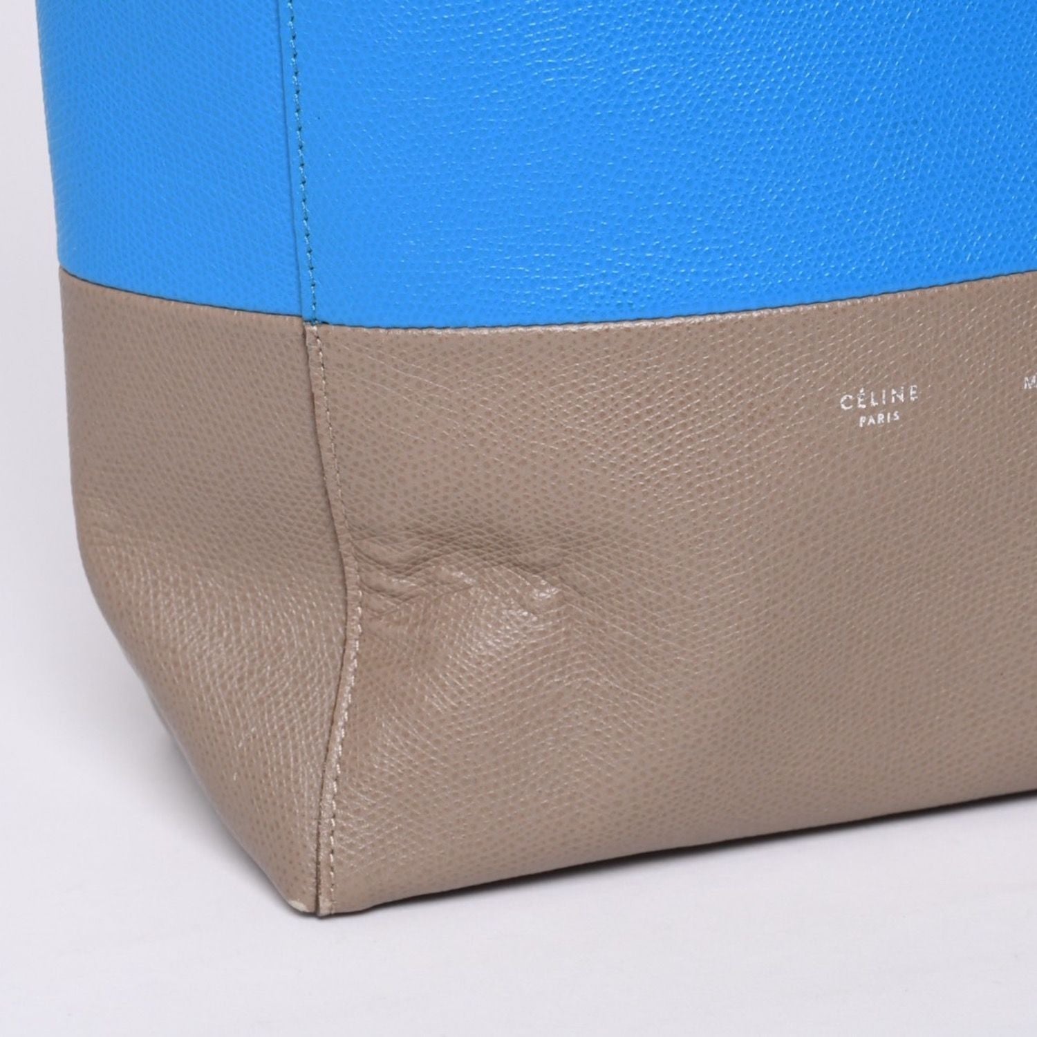 Celine Tote Bag 2-Way Small Vertical Leather Blue Khaki — view 8