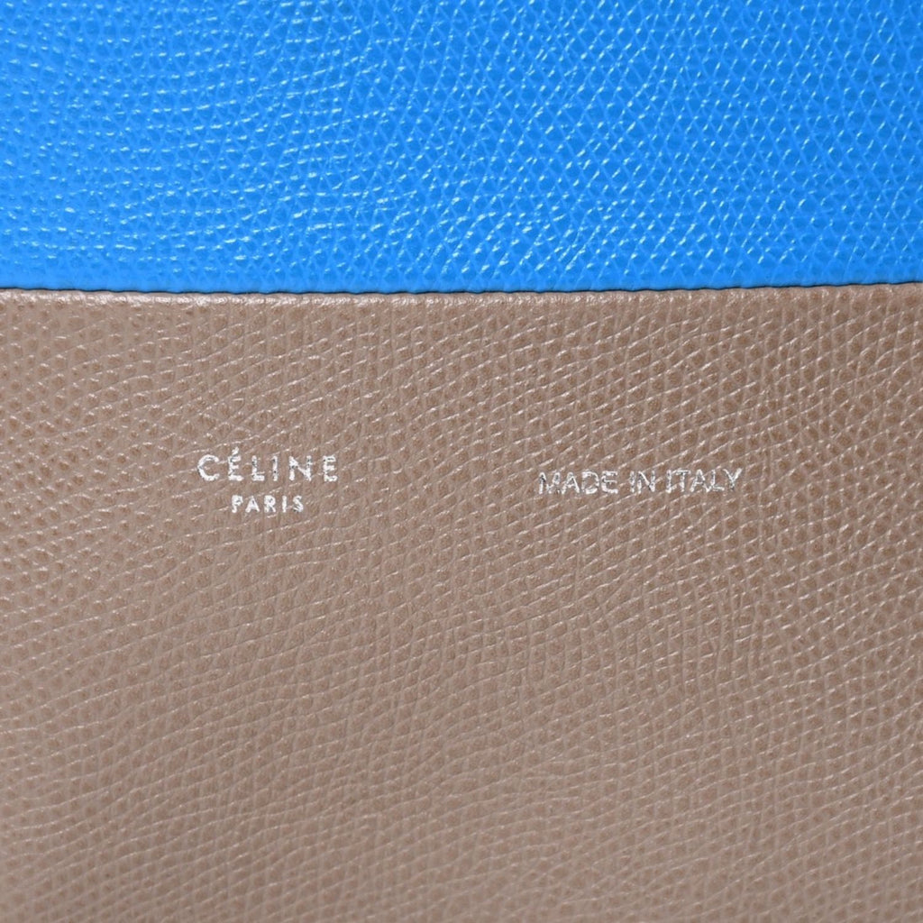 Celine Tote Bag 2-Way Small Vertical Leather Blue Khaki — view 7
