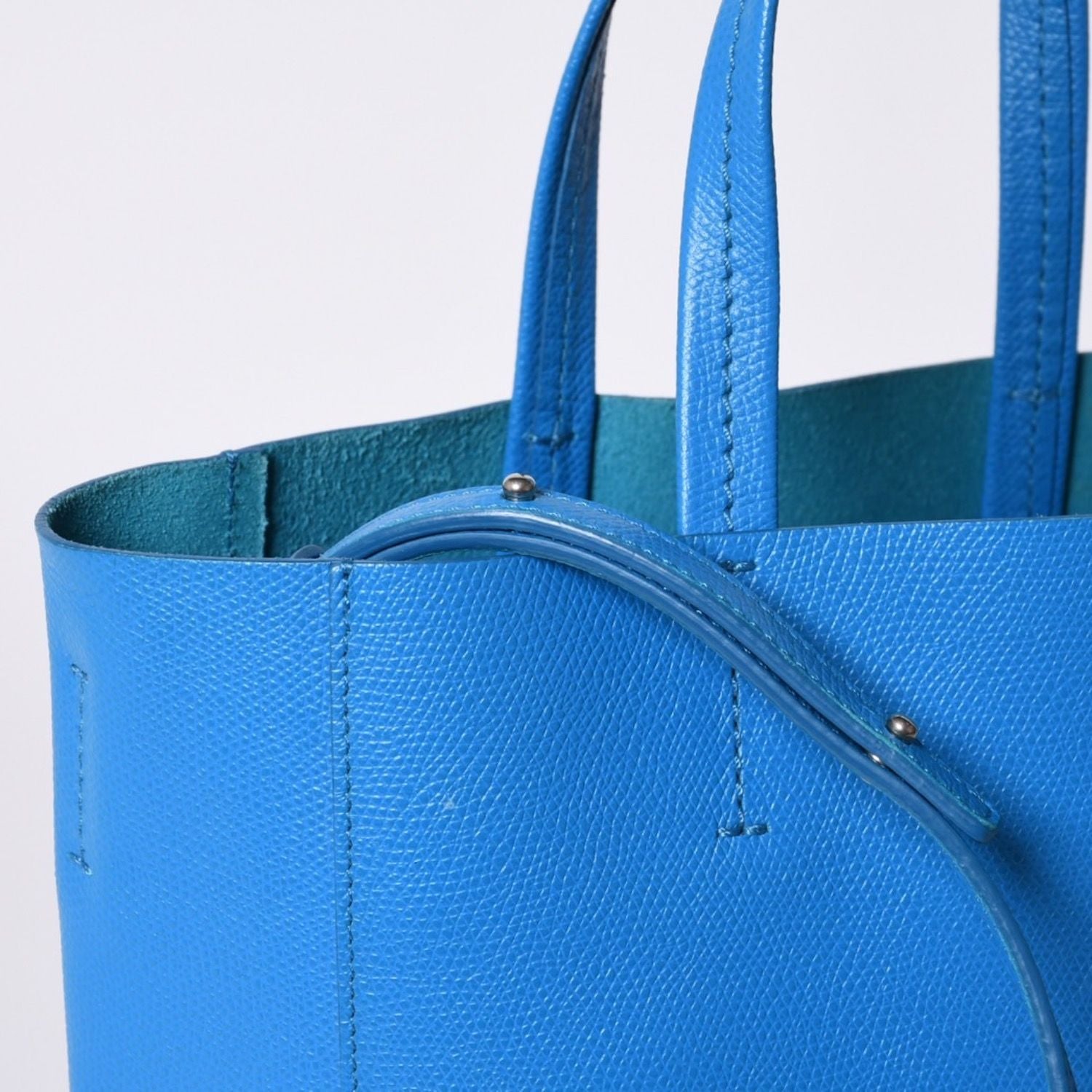 Celine Tote Bag 2-Way Small Vertical Leather Blue Khaki — view 4