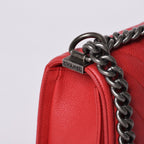 Chanel Boy Small Chain Shoulder Bag CC Logo Caviar Leather — view 5