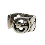 Gucci 925 Sterling Silver Interlocking Earrings Single — view 2