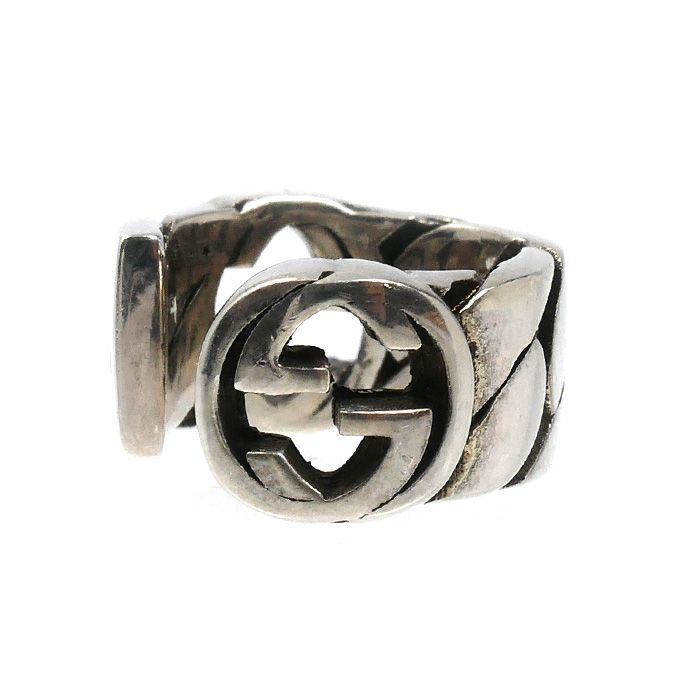 Gucci 925 Sterling Silver Interlocking Earrings Single — view 2