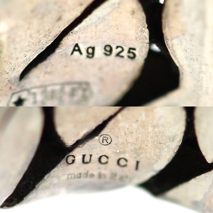 Gucci 925 Sterling Silver Interlocking Earrings Single — view 6