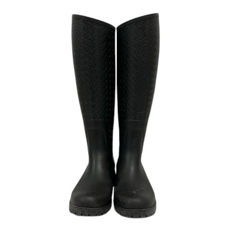 Bottega Veneta Rain Boots Intrecciato Long Length 35 Black — view 2