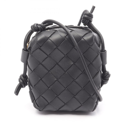 Bottega Veneta Shoulder Bag Intrecciato Micro Black Leather