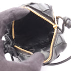 Bottega Veneta Shoulder Bag Intrecciato Micro Black Leather — view 3