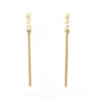 Saint Laurent Paris Earrings Cassandra Tassel Gold