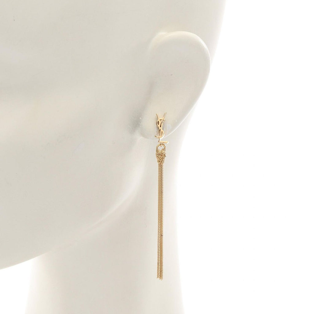 Saint Laurent Paris Earrings Cassandra Tassel Gold — view 4