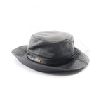 Dior Hat Teddy-d Tulle Bob Hat Bucket Black Leather Hat — view 2