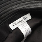 Dior Hat Teddy-d Tulle Bob Hat Bucket Black Leather Hat — view 4