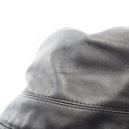 Dior Hat Teddy-d Tulle Bob Hat Bucket Black Leather Hat — view 6