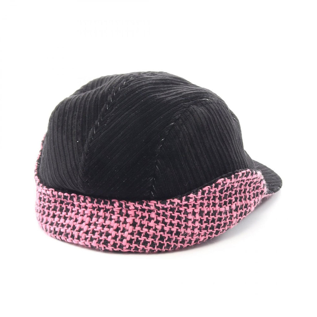Chanel Cap CC Logo Tweed Corduroy Cap Hat — view 2