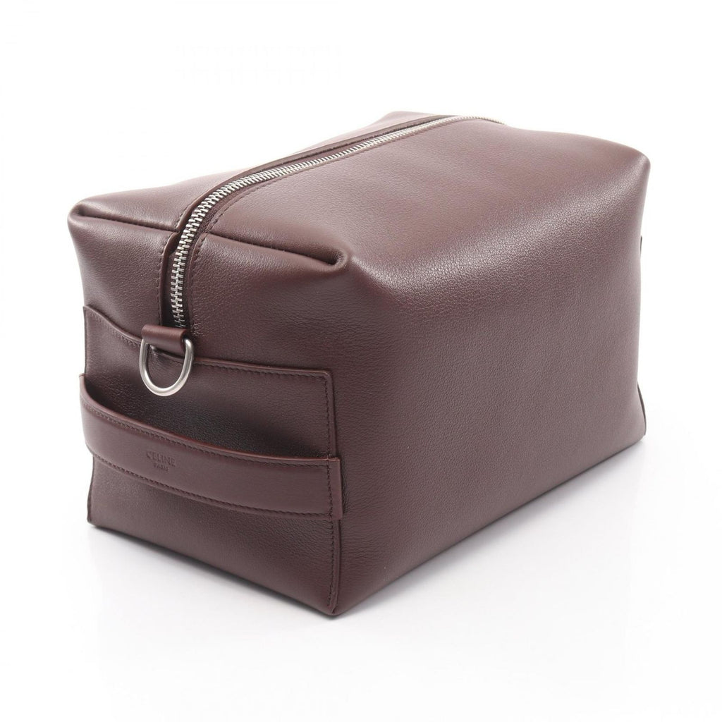 Celine Clutch Takeaway 2-Way Da Ku Brown Leather Cloth Belt Bag — view 2