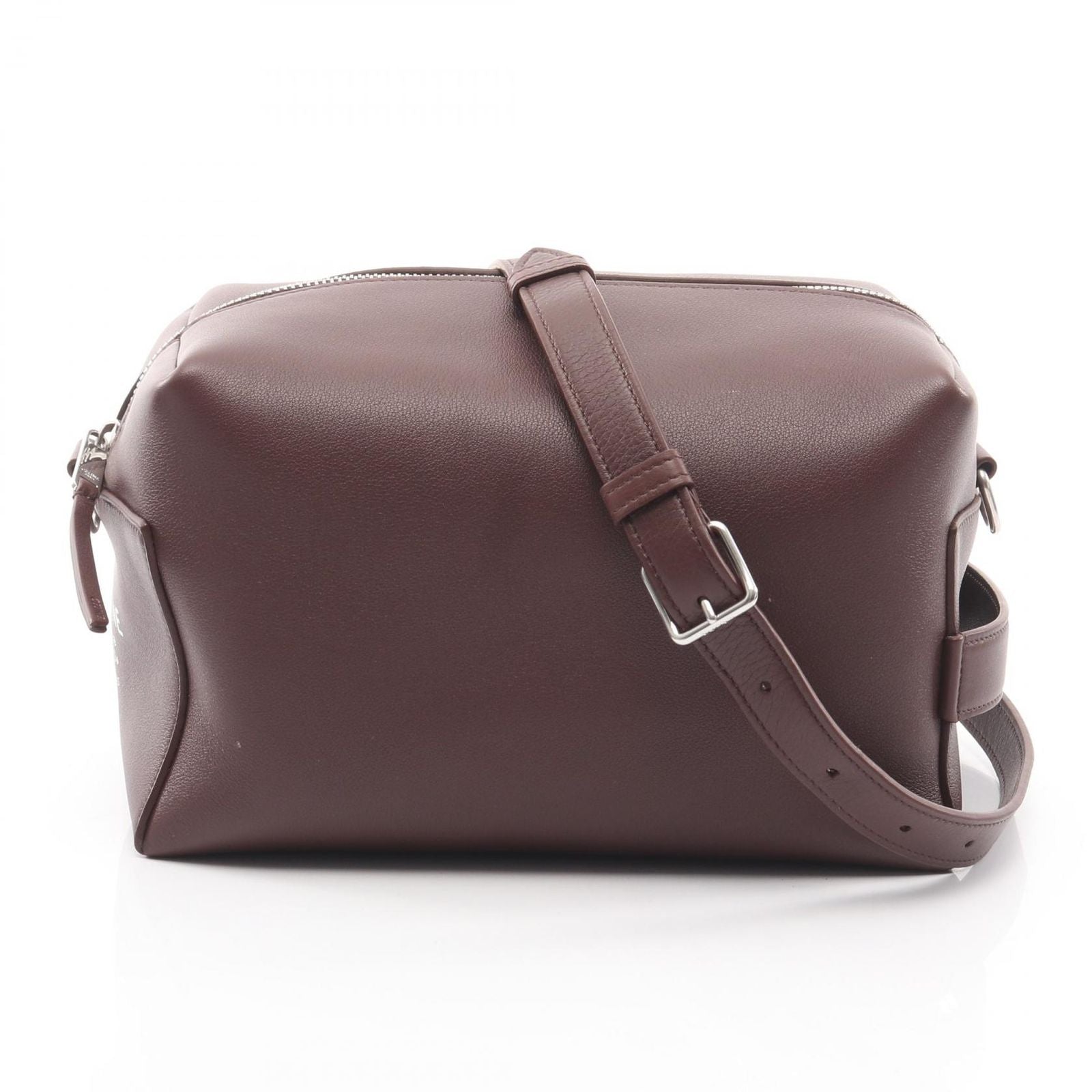 Celine Clutch Takeaway 2-Way Da Ku Brown Leather Cloth Belt Bag