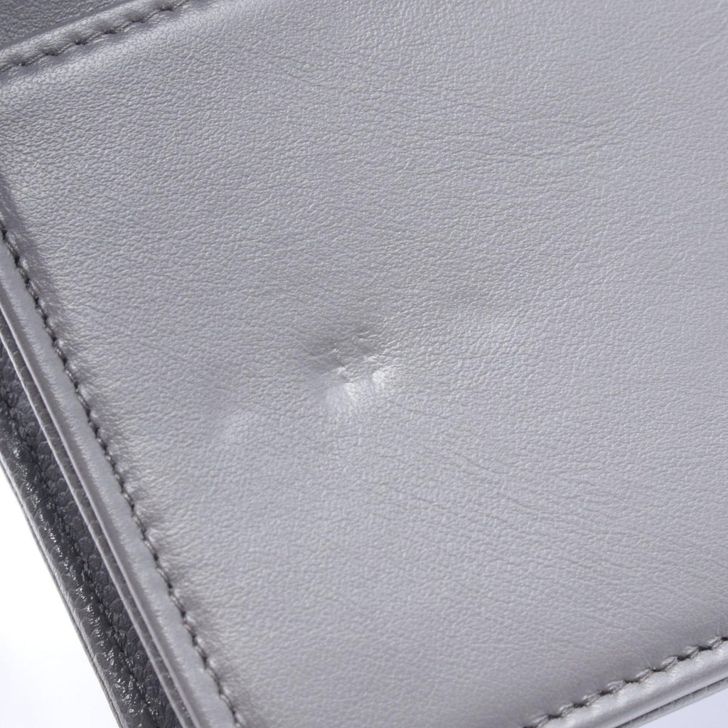 Chanel Shoulder Bag Quilted Gray Caviar Leather Chain Wallet — view 6