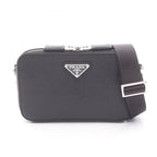 Prada Shoulder Bag Brique Brick Black Saffiano Leather