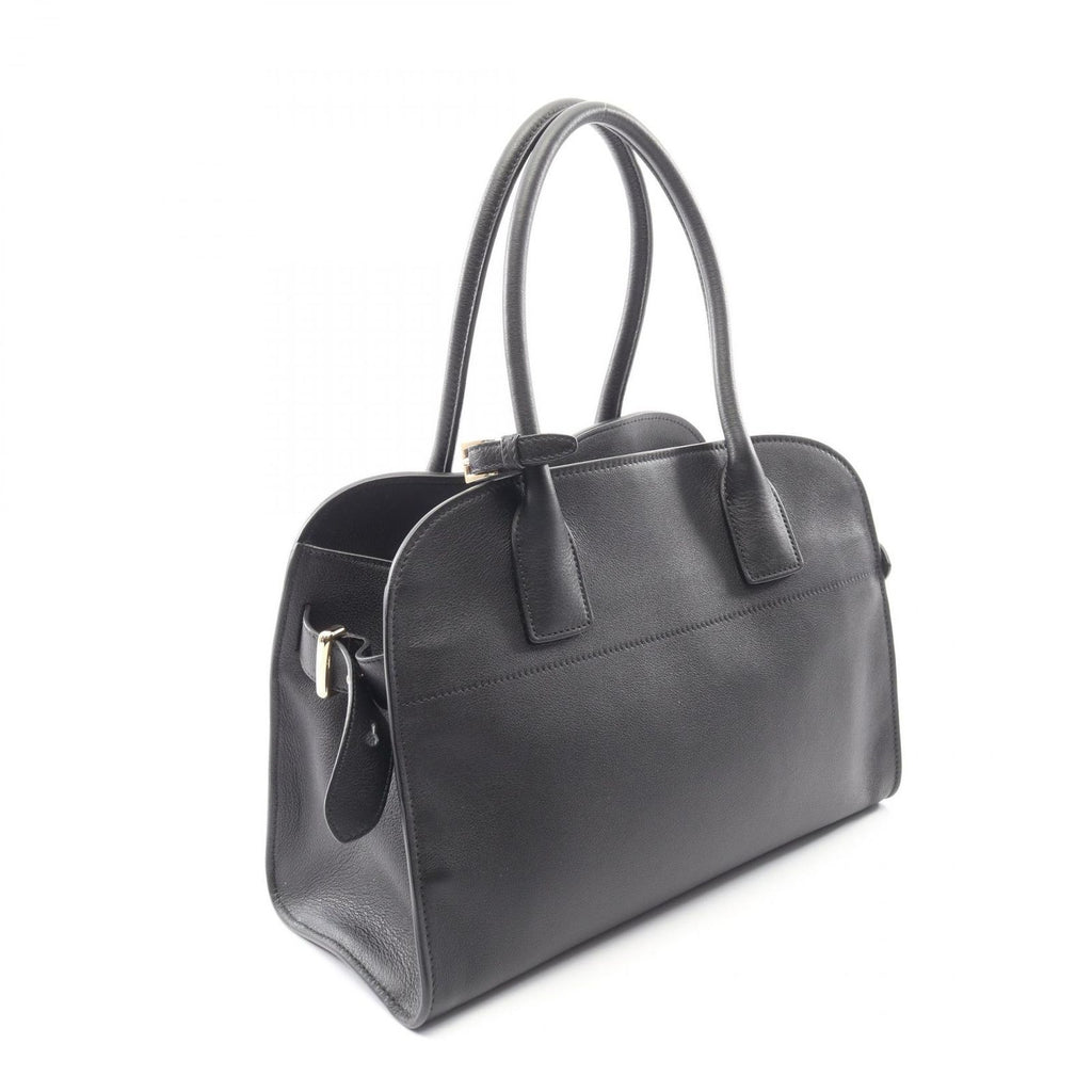 Prada Tote Soft Glain Black Leather Handbag — view 2