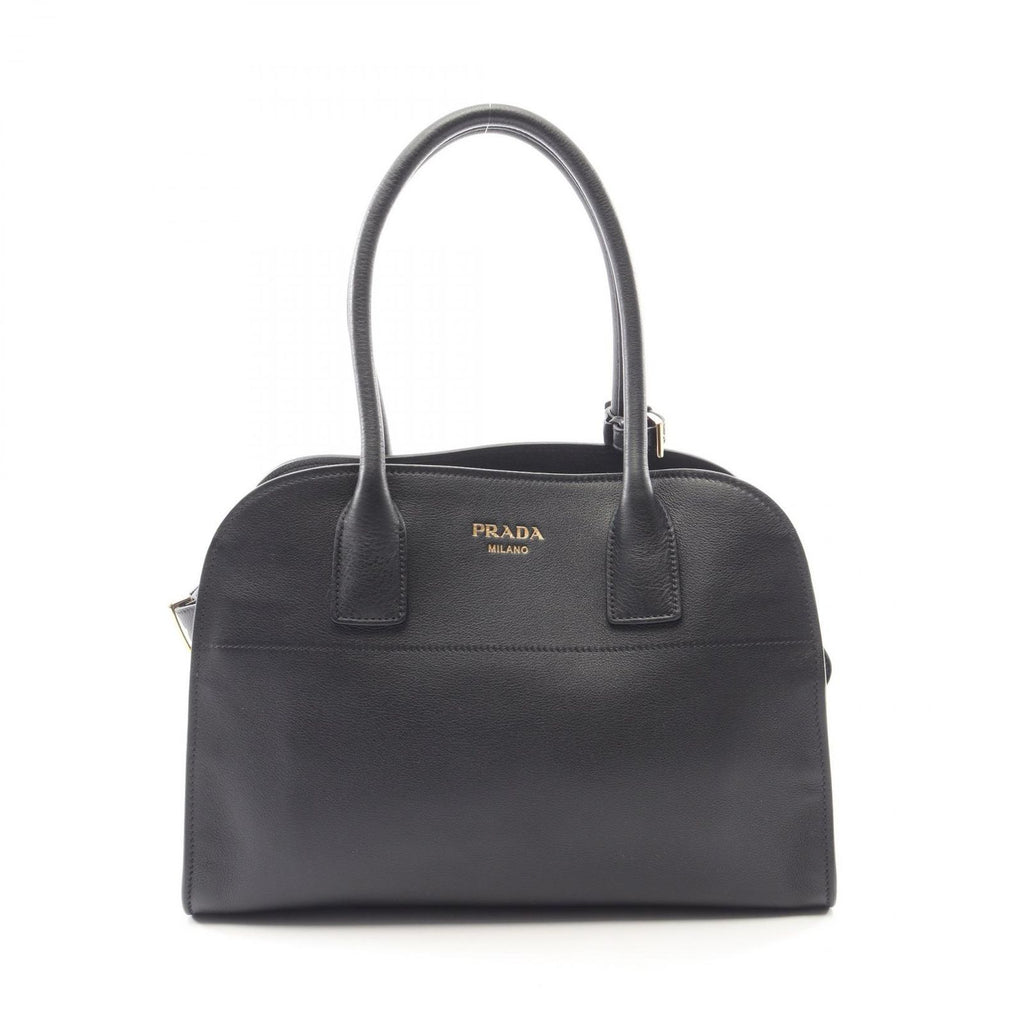 Prada Tote Soft Glain Black Leather Handbag