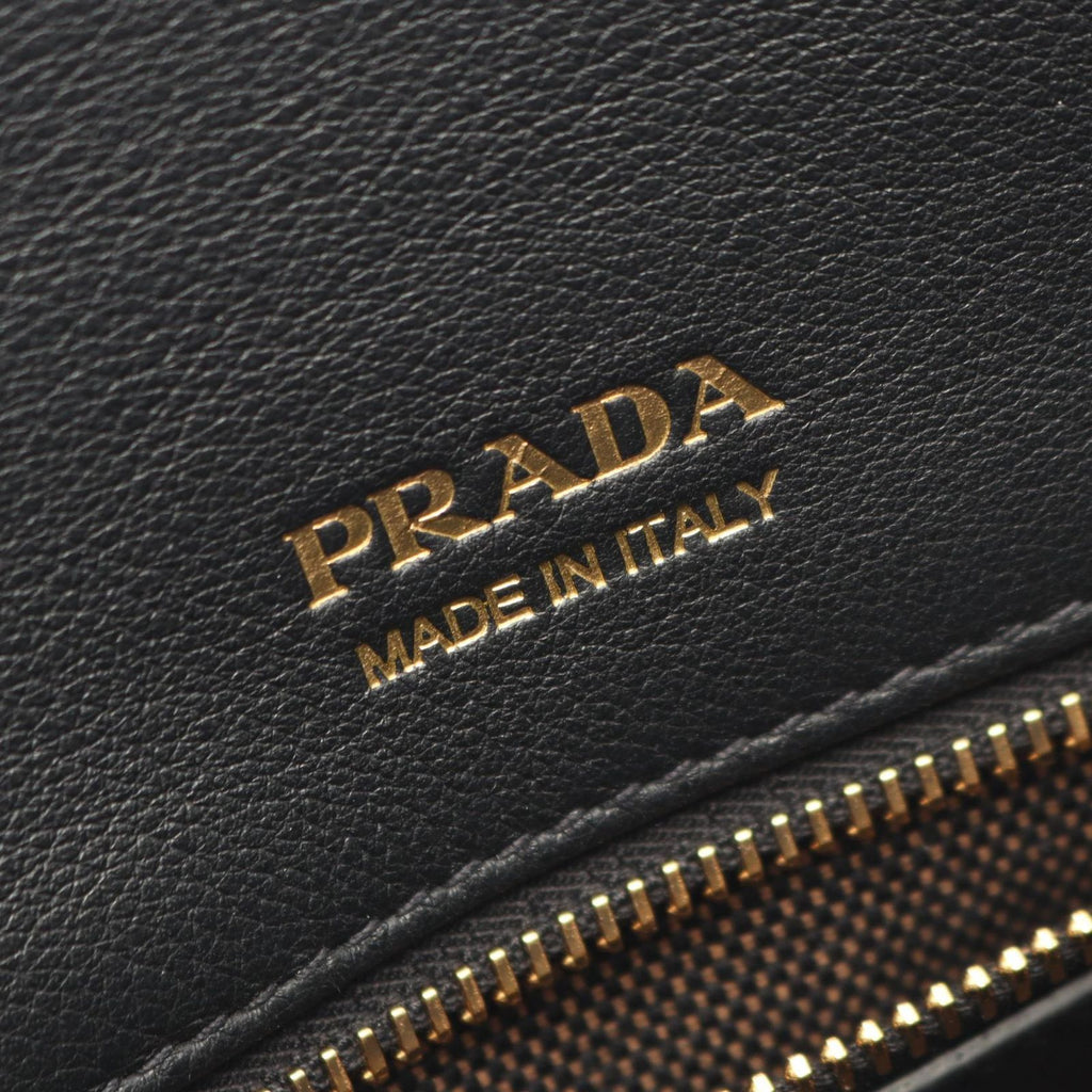 Prada Tote Soft Glain Black Leather Handbag — view 4
